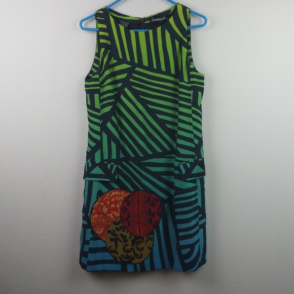 Desigual Multicolored Contrast Stripe Short Dress - Picture 7 of 7